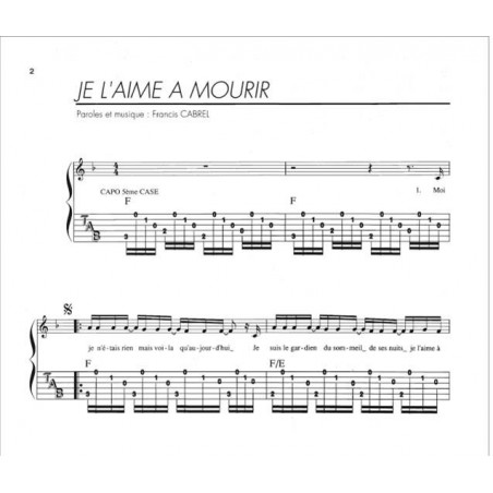 Francis cabrel partition guitare tablatures