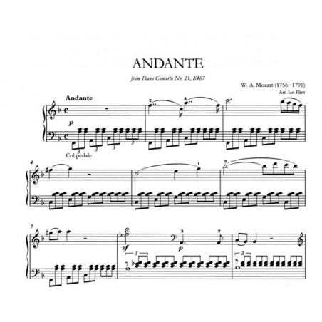 Andante du Concerto piano 21 de Mozart - Partition - Le kiosque à musique, librairie musicale Avignon