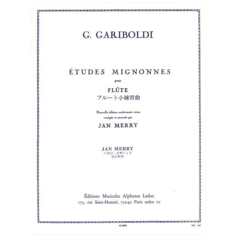 Partition Etudes Mignonnes de Gariboldi - Avignon