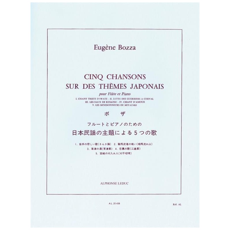 Partition 5 Chansons sur des thèmes Japonais