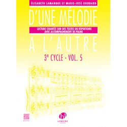 D'UNE MELODIE A L'AUTRE 3e CYCLE VOLUME 5 - Avignon