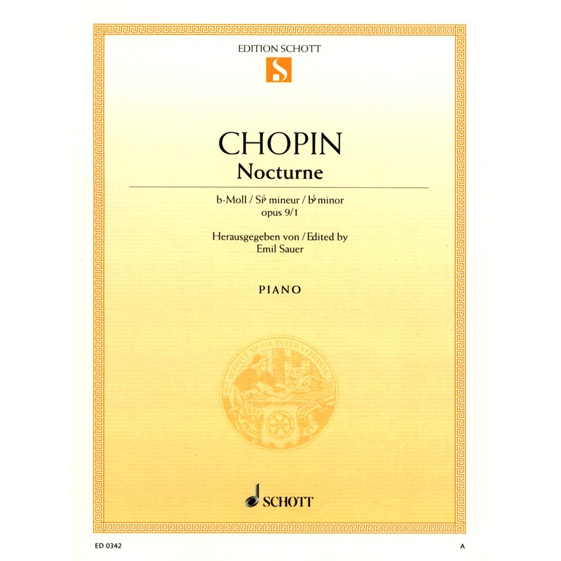 Partition Chopin Nocturne n°1 Opus 9 n°1 - Avignon