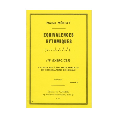 Michel Meriot Equivalences rythmiques volume 2 - Avignon