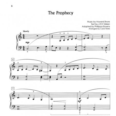 Le seigneur des anneaux partition piano