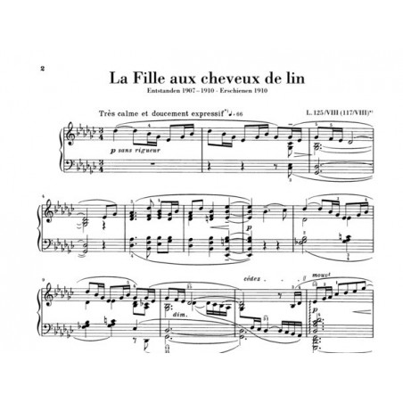 Partition piano La fille aux cheveux de lin - Avignon