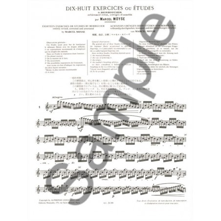 partition 18 exercices ou etudes de moyse