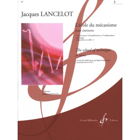Jacques LANCELOT - Ecole du mécanisme volume 1 - Le kiosque à musique Avignon