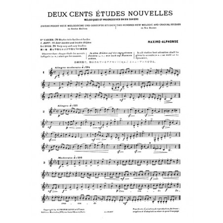 partition 200 etudes nouvelles melodiques et progressives