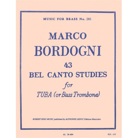 bordogni 43 bel canto studies partition tuba