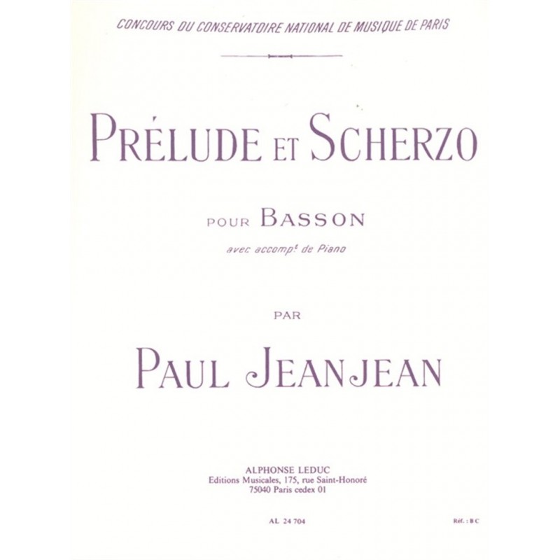 Paul Jeanjean Prélude et scherzo - Partition