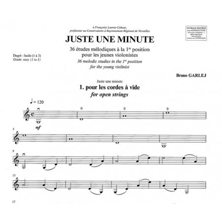 Juste une minute partition violon
