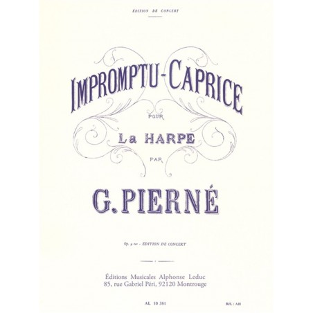 Partition harpe Impromptu Caprice de Gabriel Pierné