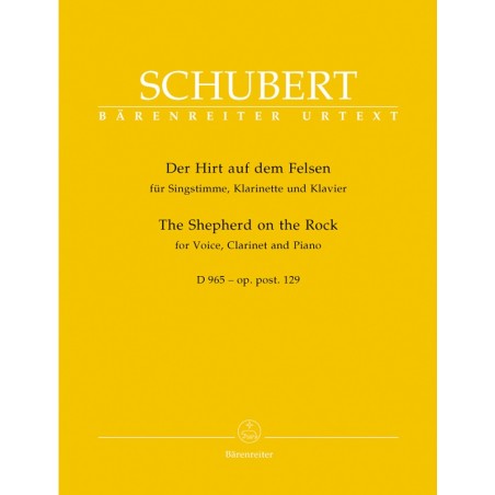Schubert le pâtre sur la montagne partition
