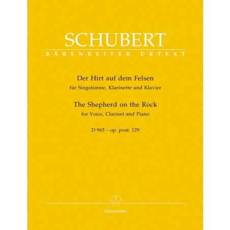 Schubert le pâtre sur la montagne partition