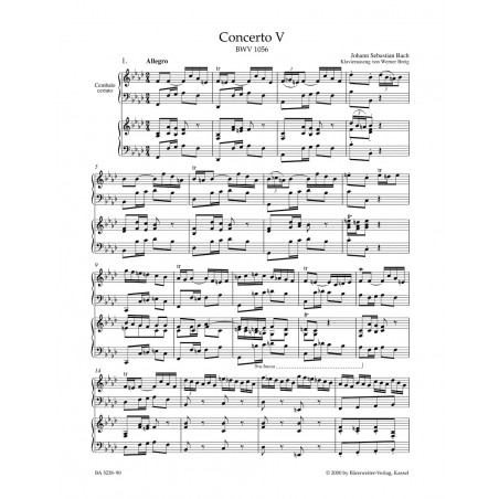 Partition BACH Concerto piano n°5 - Avignon Nîmes Marseille