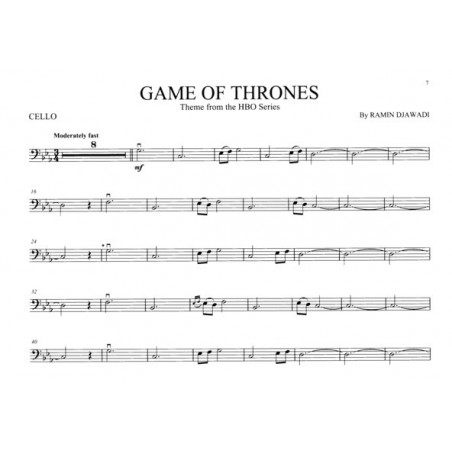 Partition Game of Thrones pour violoncelle - Avignon Nîmes Marseille