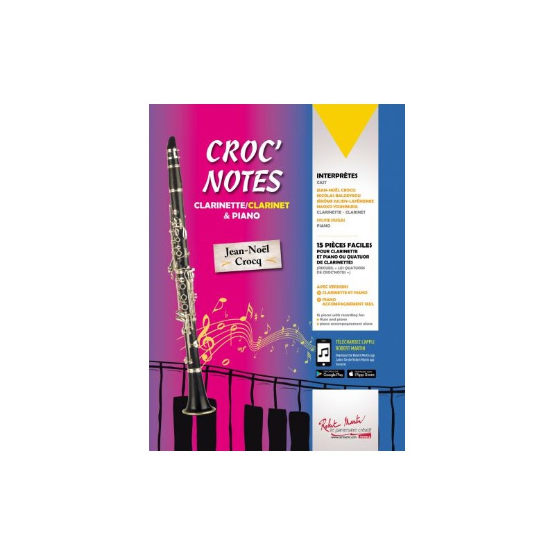Partition CROC NOTES pour clarinette - Avignon Nïmes Mar