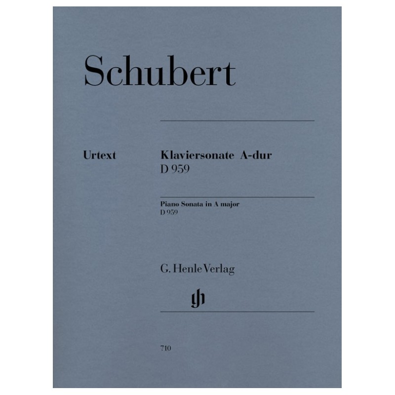 Parsition Schubert Sonate piano D959 La Majeur - Avignon Nîmes Marseille