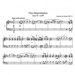 Partition piano Impromptus de Schubert - Le kiosque à musique Avignon