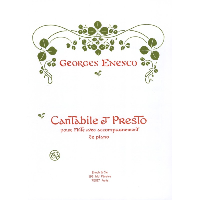 Partition Cantabile et presto de Georges Enesco - Le kiosque à musique Avignon - Le Pontet - Les Angles