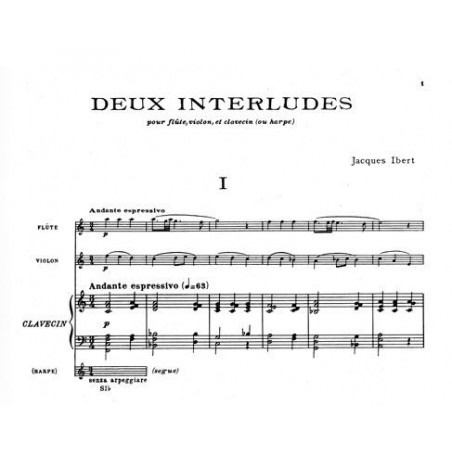 Jacques Ibert 2 interludes partition