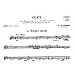 Partition pour 4 flûtes Marc Berthomieu CHATS