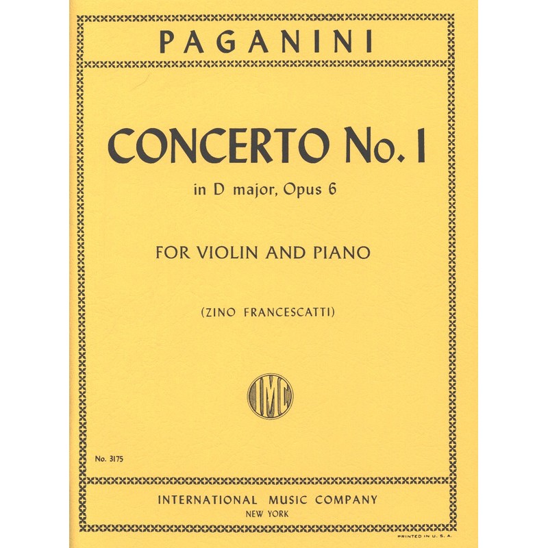 Partition PAGANINI Concerto violon n°1