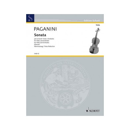 Partition Paganini Sonata "per la grand viola" pour alto