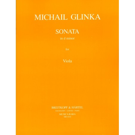 Partition GLINKA Sonate en ré mineur pour alto - Avignon Nîmes Marseille