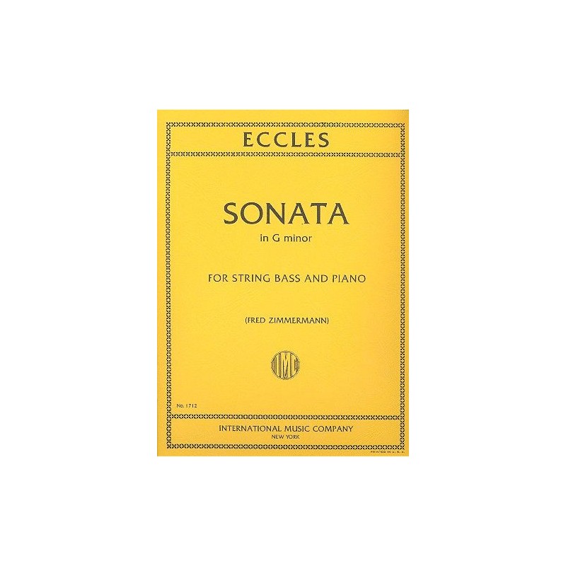 Partition Henry ECCLES Sonate pour contrebasse - Avignon Nîmes Marseille