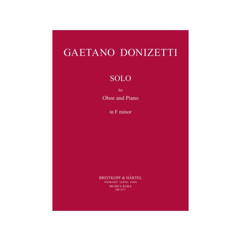 Partition Donizetti Solo pour hautbois en fa mineur
