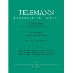 Partition Sonates pour 2 violons de Telemann
