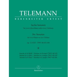 Partition Sonates pour 2 violons de Telemann