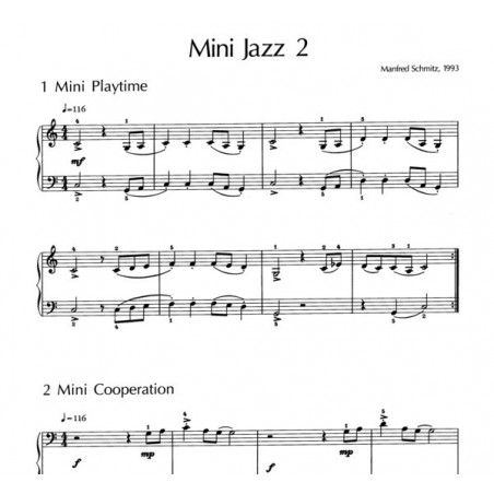 Partition MINI JAZZ volume 2 pour piano 4 mains