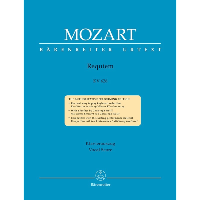 Mozart Requiem - Partition soli, choeur, piano