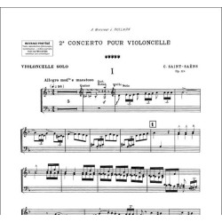 Partition Concerto pour violoncelle n°2 de Saint-Saens