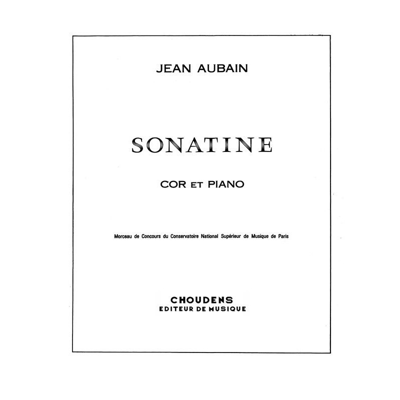 Partition Sonatine de Jean Aubain pour cor et piano