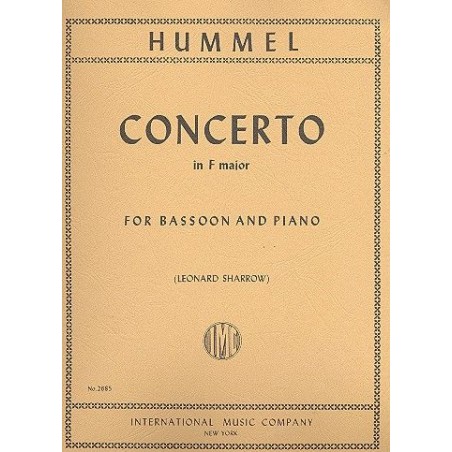 Partition basson Concerto de Hummel en Fa Majeur