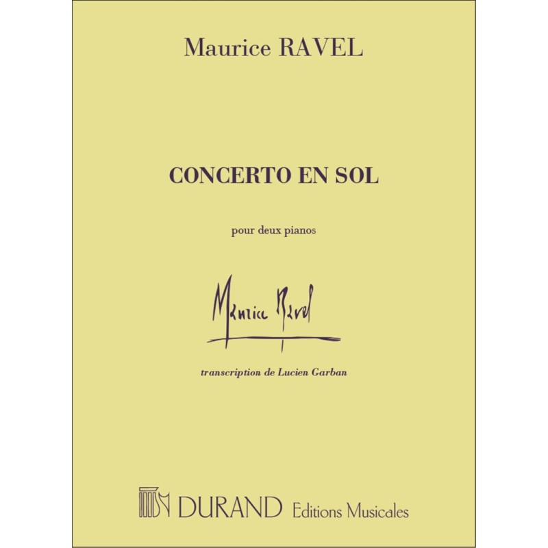 Partition du CONCERTO EN SOL de Ravel