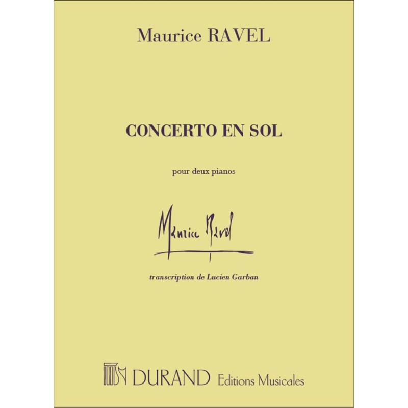 Partition du CONCERTO EN SOL de Ravel Partition du CONCERTO EN SOL de Ravel