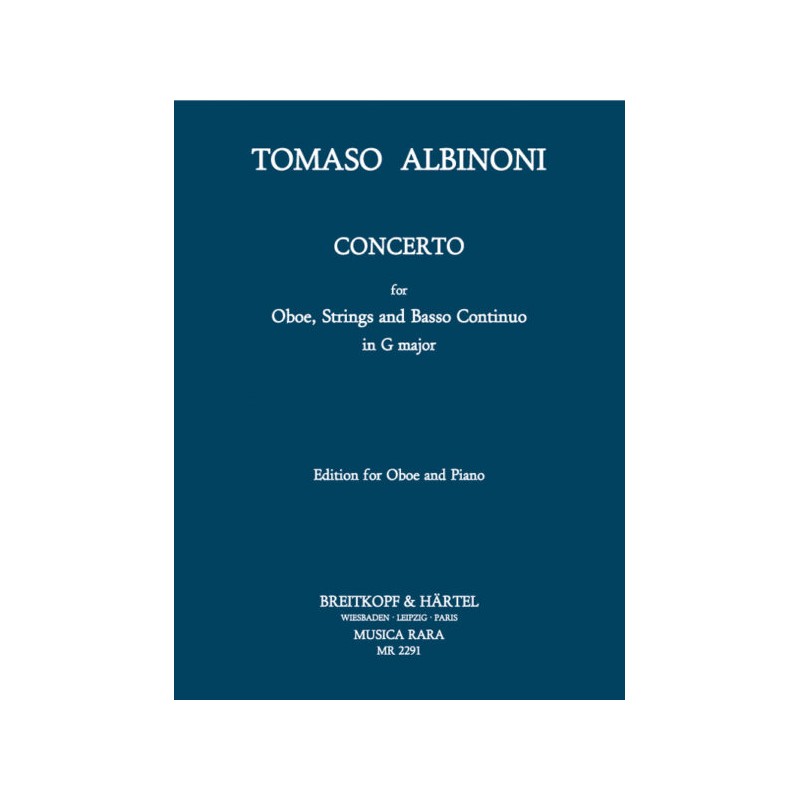 Partition ALBINONI Concerto hautbois en Sol Majeur