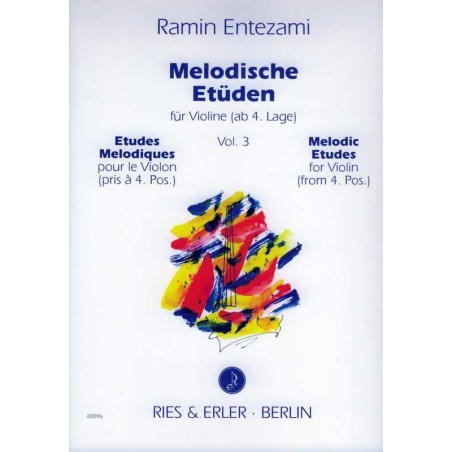 Partition Etudes mélodiques de Ramin ENTEZAMI pour violon