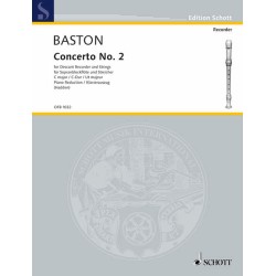 Partition John Baston Concerto n°2 pour flûte à bec