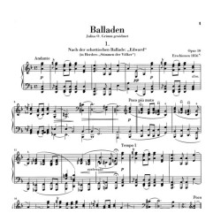 Partition Ballades de Brahms pour piano