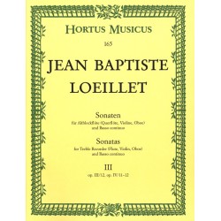Partition Jean-Baptiste LOEILLET - Sonates flûte à bec