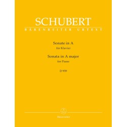 Partition Sonate piano D959 de Schubert