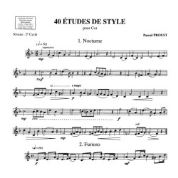 Pascal Proust 40 Etudes de style pour cor - Partition