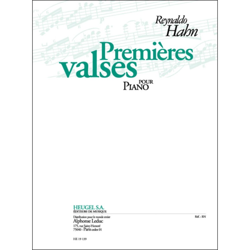 Reynaldo Hahn - Premières valses - Partition piano