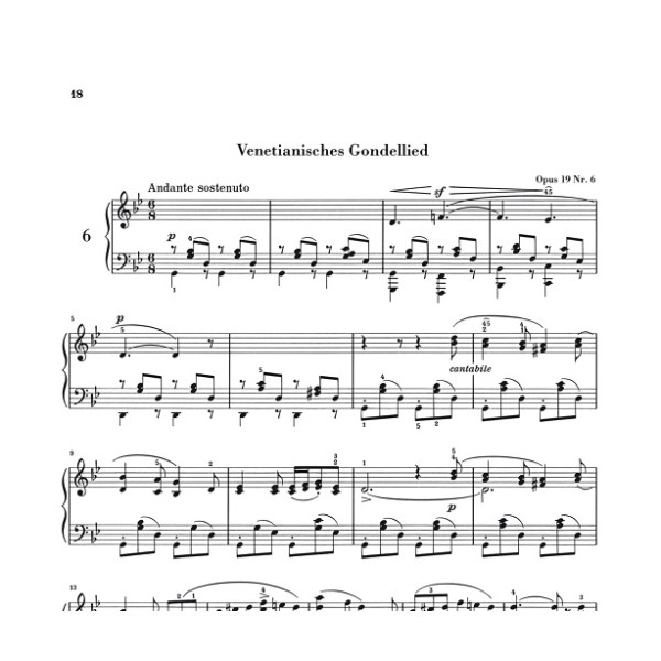 Mendelssohn Romances sans paroles partition piano