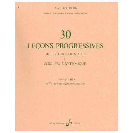 ALAIN GRIMOIN LECONS PROGRESSIVES DE SOLFEGE - VOL3A